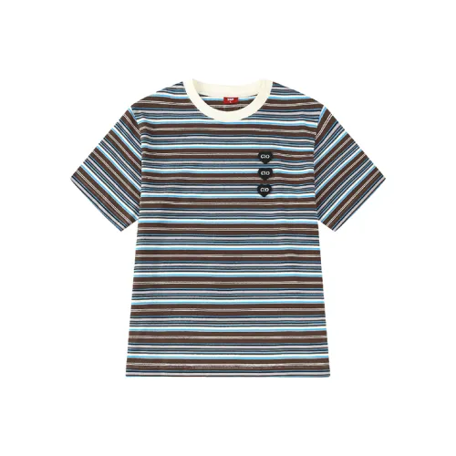 Checkitout T Shirt Unisex Light Ash White Brown Blue