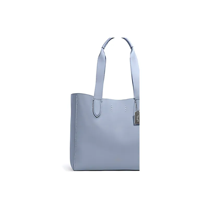 COACH Derby Leather Tote Bag, Shopping Bag, Handbag, Square Bag, Shoulder Bag Regular Women's Light Blue-4
