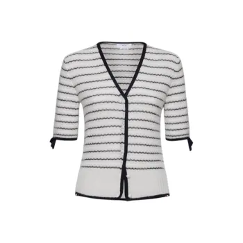 THOM BROWNE Bow detail Striped Cardigan