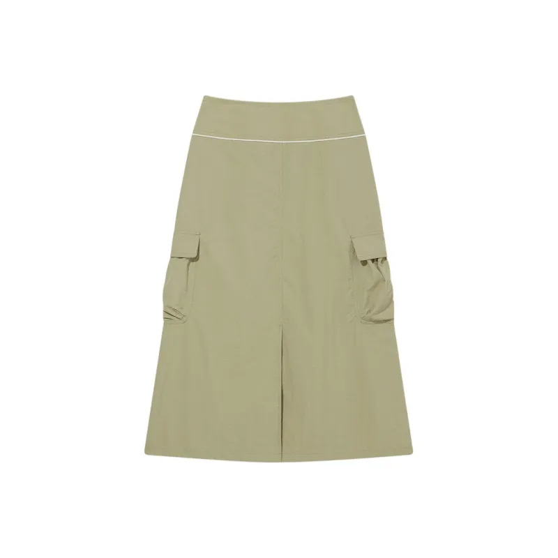 COVERNAT SS25 Casual Long Skirt Women's Light Khaki-1