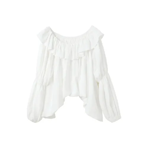 3COLOUR Chiffon Shirt Women's Pearl White
