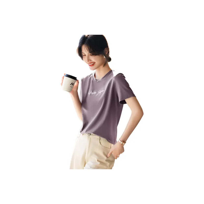 XWI T Shirt Women's Gray Purple-0