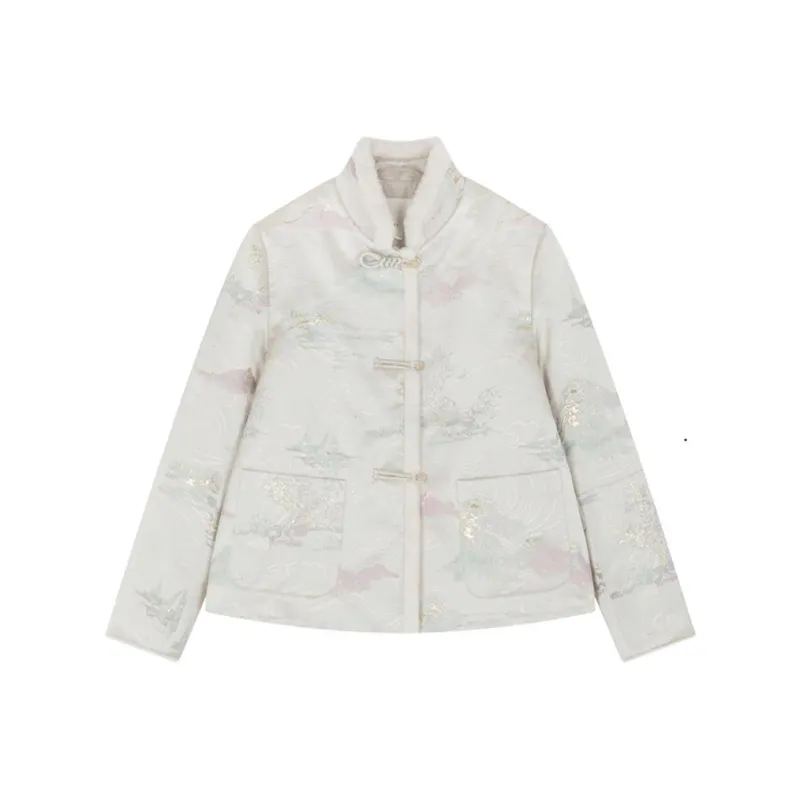 IHIMI Jackets Coats Women's Beige-0