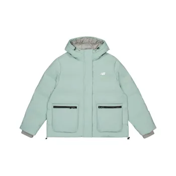 New Balance Down Jacket Women's Gray Blue Green