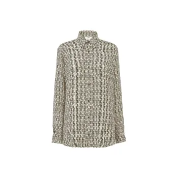 FENDI Allover Ff Striped Printed Long Sleeved Shirt