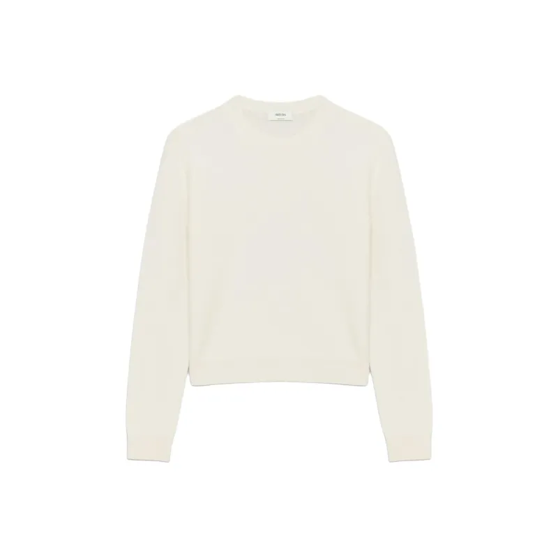 ARITZIA Cashmere Bare Cashmere Crew Cashmere Sweater Women's Whisper White-0