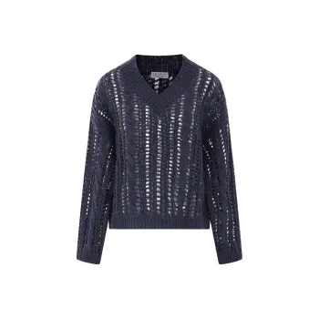 Brunello Cucinelli Cable Knit Mesh Jumper