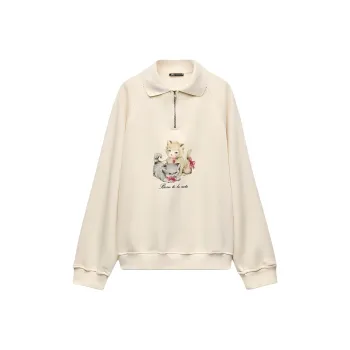 ZARA Sweatshirt Women's Beige Yellow