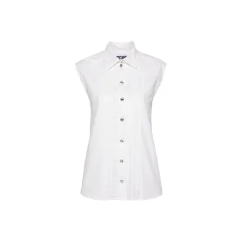 MOSCHINO Pintuck Detailed Curved Hem Shirt