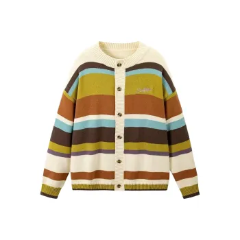 SECFLY OFFICIAL Knitwear Women's Yellow Brown Stripes
