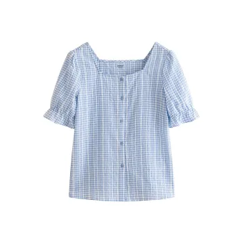 Inman Shirt Women's Light Blue Plaid
