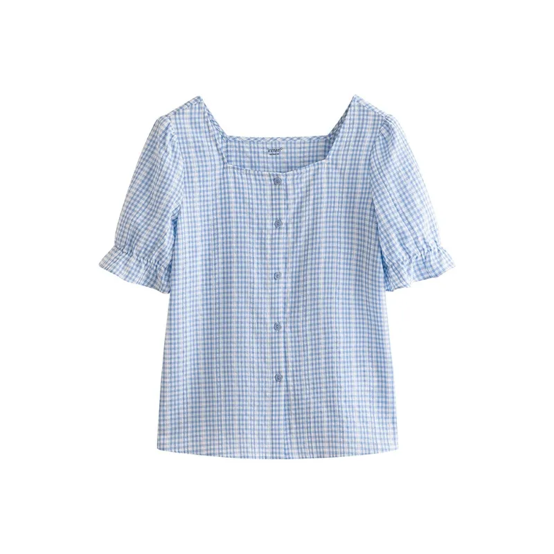 Inman Shirt Women's Light Blue Plaid-0