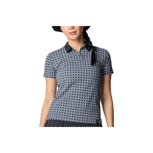 Under Armour ArmorDry Monogram Check Polo Biker Women's Castle Stone/White 025