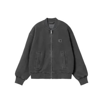 Carhartt WIP SS24 W' Nelson Sweat Bomber Jacket Women's Charcoal Gray