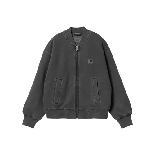 Carhartt WIP SS24 W' Nelson Sweat Bomber Jacket Women's Charcoal Gray