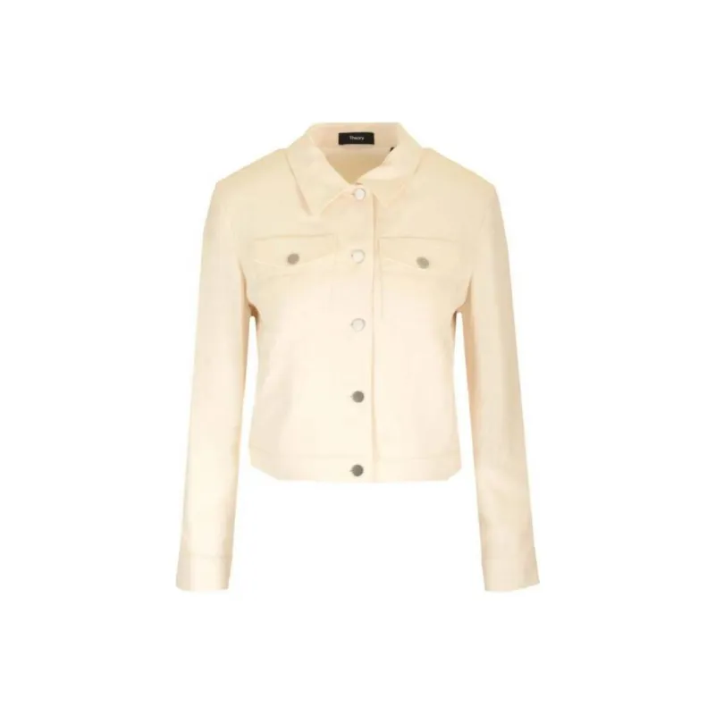 THEORY Shrunken Button-Up Trucker Jacket-0