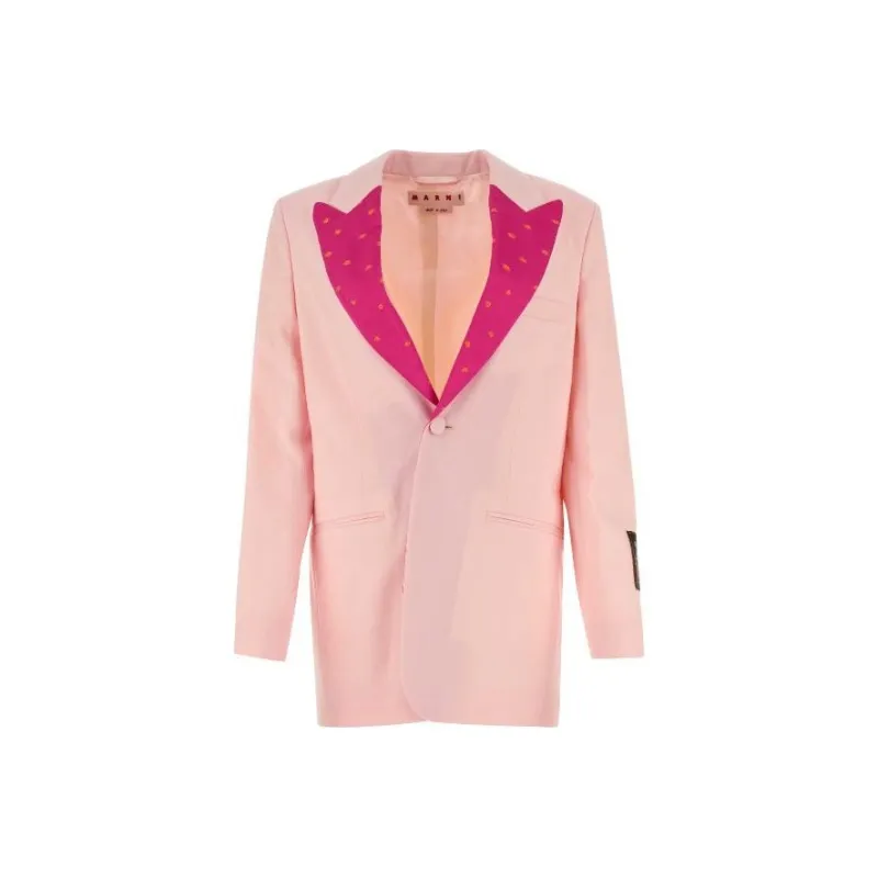 MARNI V Neck Single Breasted Blazer-0