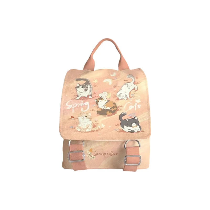 AOSONG Suede Technology Fabric Backpack Regular Unisex Orange-1