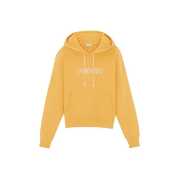 SAINT LAURENT Logo Embroidered Oversized Hoodie