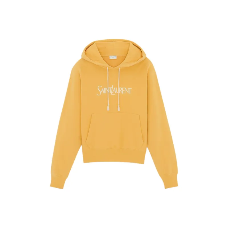 SAINT LAURENT Logo Embroidered Oversized Hoodie-0