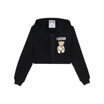 MOSCHINO Cotton Cropped Hoodie