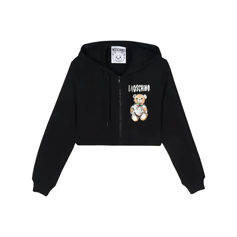 MOSCHINO Cotton Cropped Hoodie-0