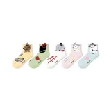 Cute Pet Design Friendly Quarter Crew Socks-5 Pack, Spring/Summer New Arrival/7A Antibacterial