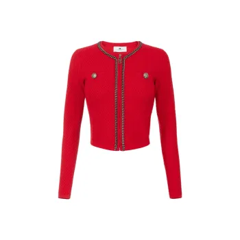 Elisabetta Franchi Herringbone stitch Cardigan