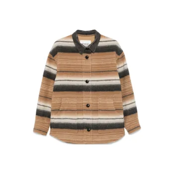 ISABEL MARANT ETOILE Dayvi Striped Curved Hem Coat
