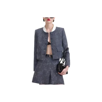Self portrait Jacket Women's Blue Mixed Color