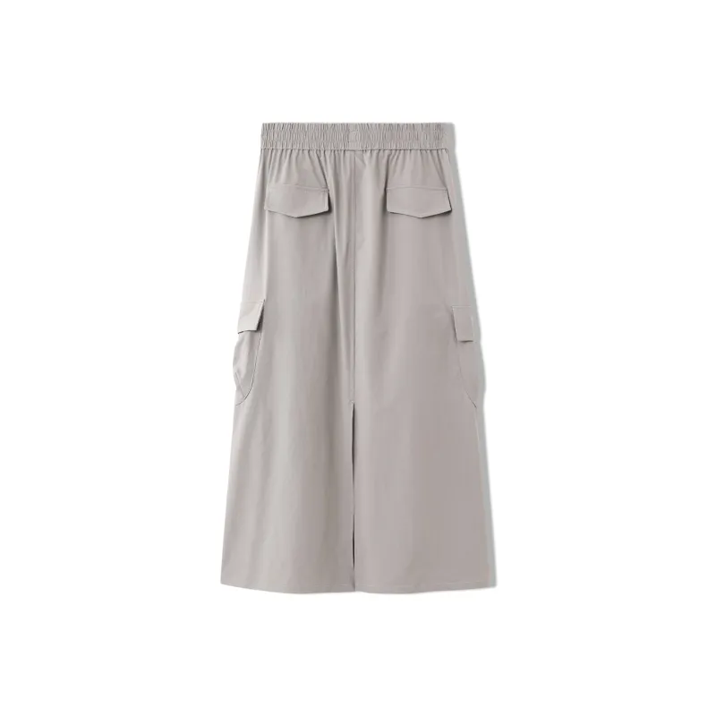 Elle Active Casual Long Skirt Women's Gray-1