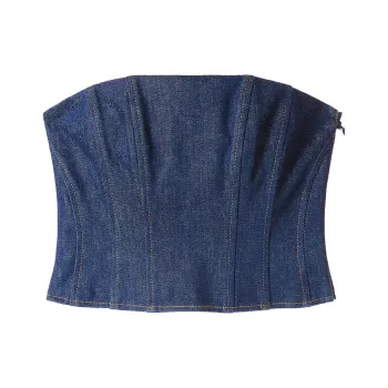 Miss Sixty Strapless Top Women's Black Blue