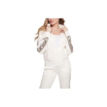 GUESS Eco Britney Full-Zip Sweatshirt Sweatshirt Women's White