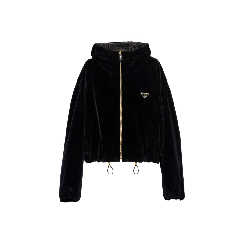 PRADA Zipped Velvet Jacket-0