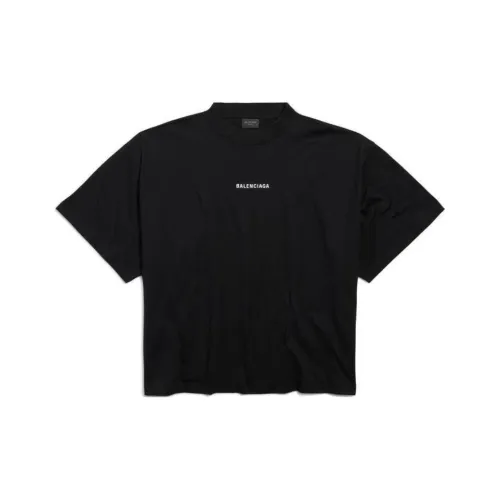Balenciaga Logo Embroidered Mockneck T Shirt