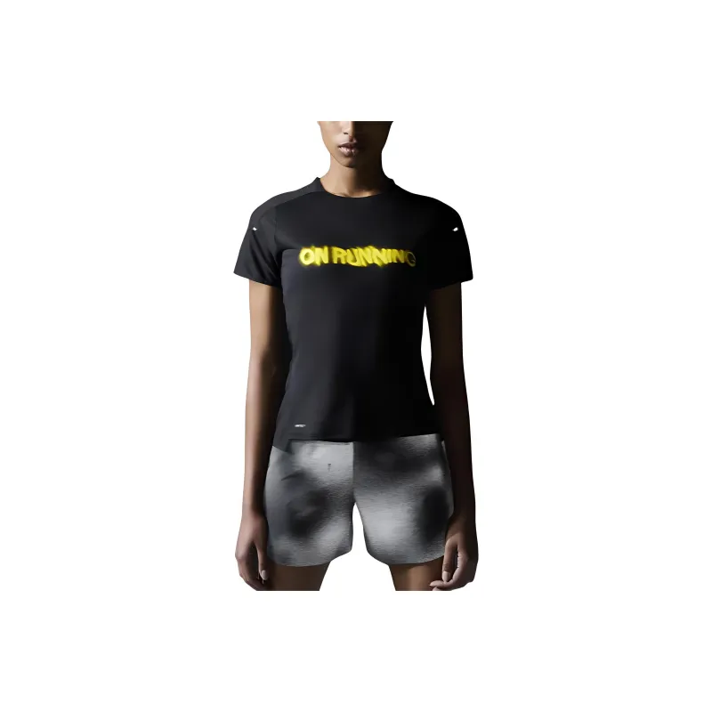 On Performance T Lumos Raglan Sleeve T Shirt Women's Black-0