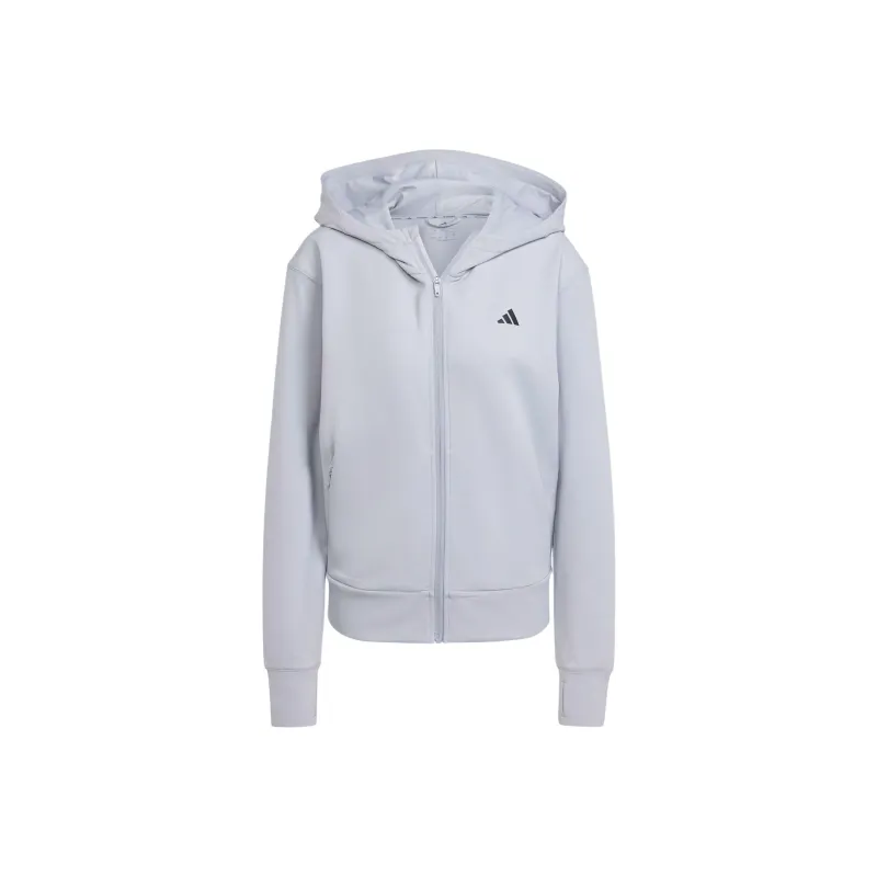Adidas DESIGNED 4Climacool Training Full Zip Hooded Sweatshirt Jackets Coats Women's Halo Silver-0