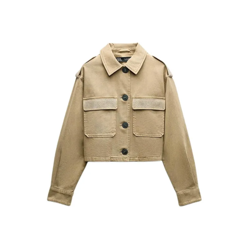 ZARA Jackets & Coats Women's Tan-0