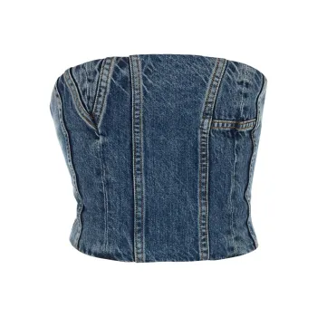 AMIRI Strapless Top Women's Blue