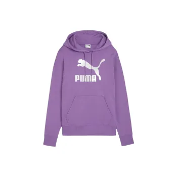 PUMA CLASSICS Shiny Logo Women's Hoodie Sweatshirt Women's Purple