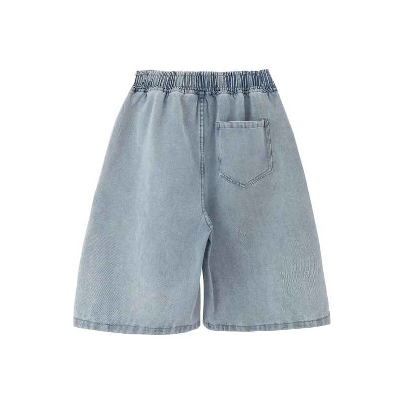 CHARLIE GOLF Denim Shorts Unisex Light Blue-2