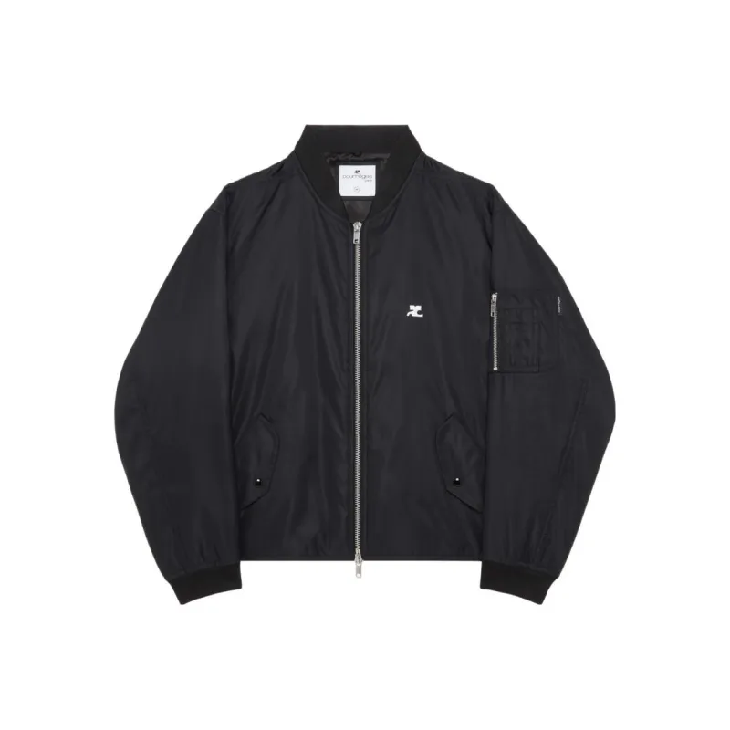 Courrèges Embroidered Bomber Jacket 'Black'-0