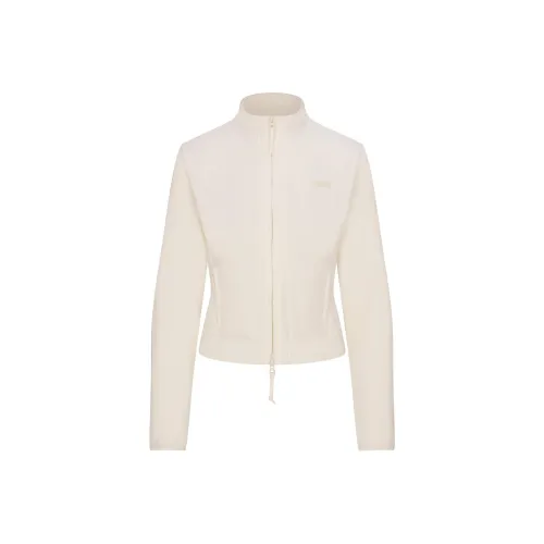 SKIMS FW24 FLEECE LOUNGE FITTED JACKET Jackets Coats Women's ECRU/Natural