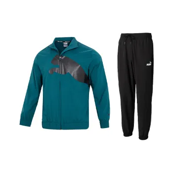 PUMA Casual Sportswear Men Set Green Jacket+Black Pants