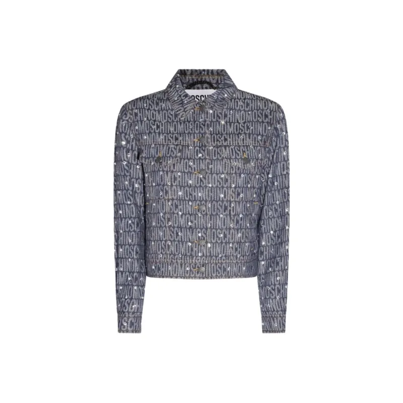 MOSCHINO Monogram print Denim Jacket-0