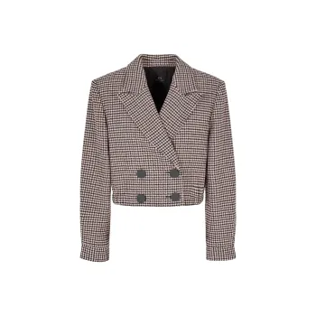 ARMANI EXCHANGE Check Pattern Cropped Jacket