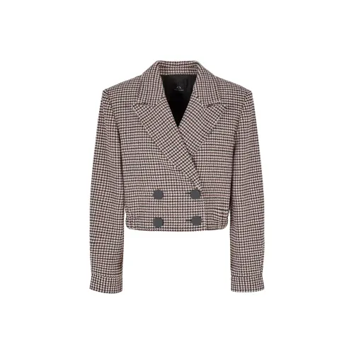 ARMANI EXCHANGE Check Pattern Cropped Paris jacket