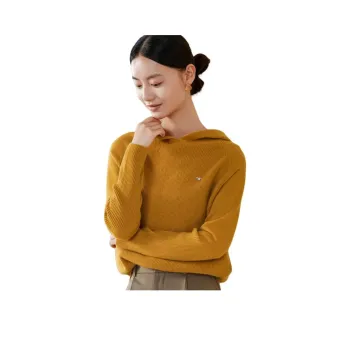 MIHUANG Cashmere Sweater Women's Ginger Yellow