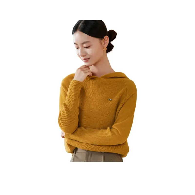 MIHUANG Cashmere Sweater Women's Ginger Yellow-0