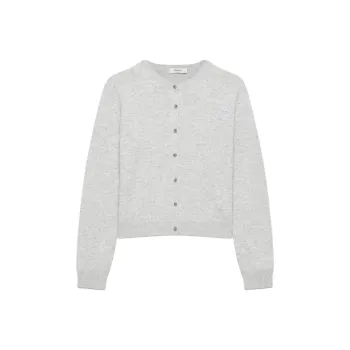 ARITZIA Cashmere Bare Cashmere Crew Cardigan Cashmere Sweater Women's Heather Chrome
